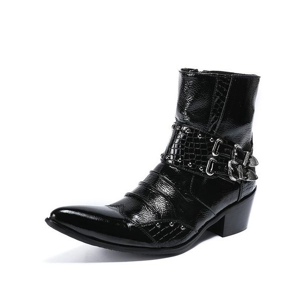 martin boots men's tooling short boots tide men's high shoes coturno masculino cow leather pointed toe ankle genuine leather, Black
martin boots men's tooling short boots tide men's high shoes coturno masculino cow leather pointed toe ankle genuine leather, Black