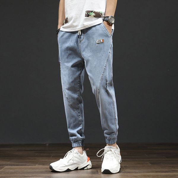 spring / summer 2020 new pants korean trend loose and versatile elastic legged harlem jeans men's fashion brand, Blue
spring / summer 2020 new pants korean trend loose and versatile elastic legged harlem jeans men's fashion brand, Blue