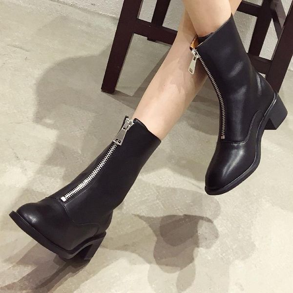 boots high-quality black front zipper short women autumn and winter british style all-match shoes
boots high-quality black front zipper short women autumn and winter british style all-match shoes