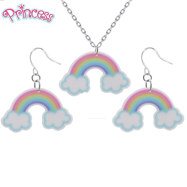 2020 fashion girls kids gift jewelry colours of the rainbow earring pendant short chain necklace xma gift wholesale 90, Silver
2020 fashion girls kids gift jewelry colours of the rainbow earring pendant short chain necklace xma gift wholesale 90, Silver