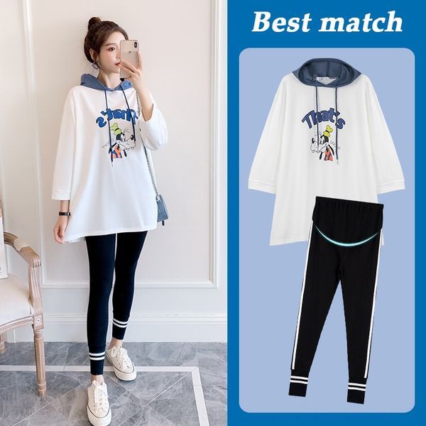 pregnant women's autumn suit fashion korean hooded spring autumn loose cover belly do not sweatersweater sweater show the two-piece, Gray
pregnant women's autumn suit fashion korean hooded spring autumn loose cover belly do not sweatersweater sweater show the two-piece, Gray