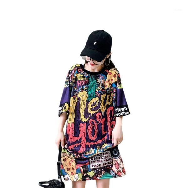 women's t-shirt women clothes summer round collar graffiti harajuku style loose short sleeve casual simple wild medium length t-shirt1, White
women's t-shirt women clothes summer round collar graffiti harajuku style loose short sleeve casual simple wild medium length t-shirt1, White