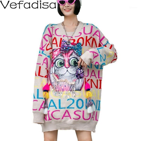 vefadisa letter print pullover knitted cartoon sequin women sweater 2020 autumn winter thick tassel knitted coat loose qyf42961, White;black
vefadisa letter print pullover knitted cartoon sequin women sweater 2020 autumn winter thick tassel knitted coat loose qyf42961, White;black
