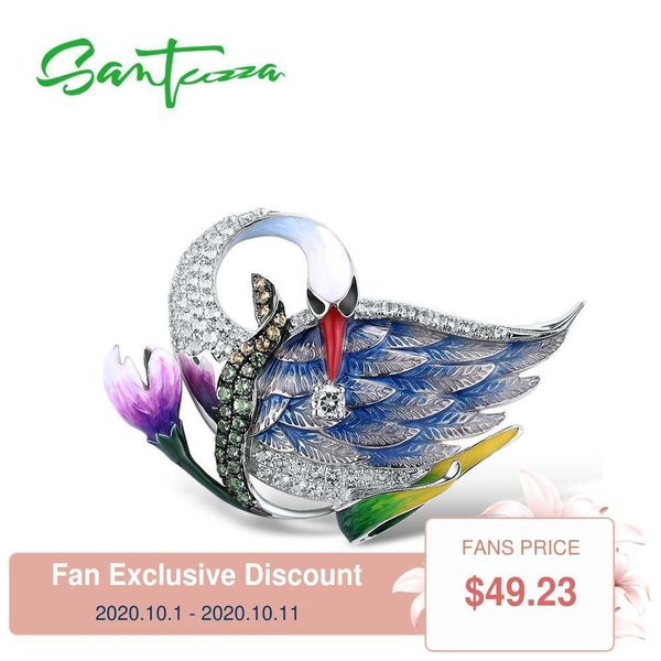 santuzza silver brooch for women pure 925 sterling silver blue swan animal flower trendy fashion fine jewelry handmade enamel 201009, Gray
santuzza silver brooch for women pure 925 sterling silver blue swan animal flower trendy fashion fine jewelry handmade enamel 201009, Gray