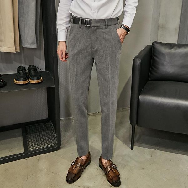 men's suits & blazers 2021 fall winter british style business dress pants belt stitching slim fit formal office social casual wedding t, White;black
men's suits & blazers 2021 fall winter british style business dress pants belt stitching slim fit formal office social casual wedding t, White;black