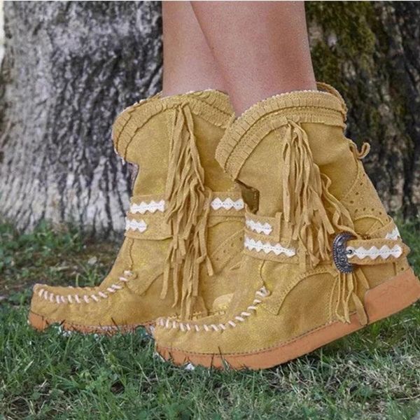 women tassel ankle boots women's buckle strap flats woman slip on vintage ethnic fringe short boots female shoes plus size 34-43, Black
women tassel ankle boots women's buckle strap flats woman slip on vintage ethnic fringe short boots female shoes plus size 34-43, Black