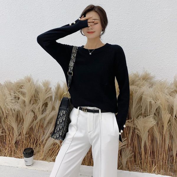 2019 autumn and winter new women's solid color simple shirt wild thin bottoming sweater sweater women1, White;black
2019 autumn and winter new women's solid color simple shirt wild thin bottoming sweater sweater women1, White;black