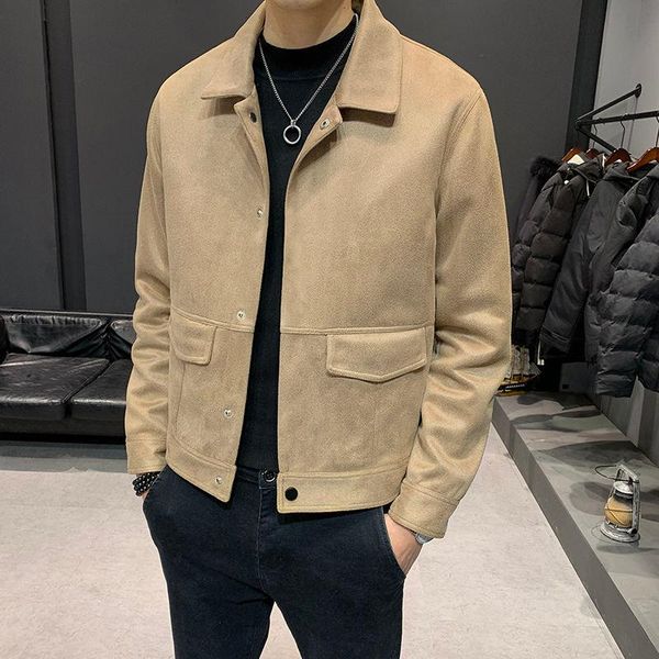 men's jackets fashion suede jacket for men 2021 winter multi-pocket business casual slim coat clothes direct selling, Black;brown
men's jackets fashion suede jacket for men 2021 winter multi-pocket business casual slim coat clothes direct selling, Black;brown