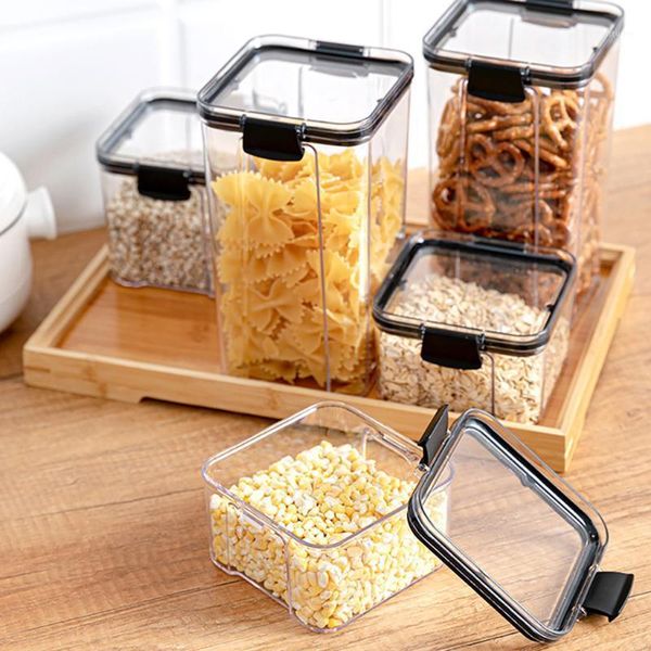 storage bottles & jars kitchen transparent grain fresh boxes moisture-proof sealed tank square plastic dried grains can1
storage bottles & jars kitchen transparent grain fresh boxes moisture-proof sealed tank square plastic dried grains can1
