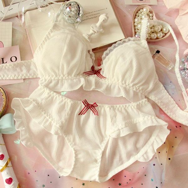 bras sets japanese chiffon cute bra & panties set ruffles wiresoft underwear sleep intimates kawaii lolita women underwear1, Red;black
bras sets japanese chiffon cute bra & panties set ruffles wiresoft underwear sleep intimates kawaii lolita women underwear1, Red;black