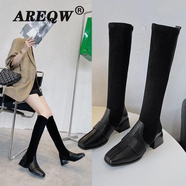 boots autumn women's high-quality shoes elastic material platform 2021 knee high fashion, Black
boots autumn women's high-quality shoes elastic material platform 2021 knee high fashion, Black