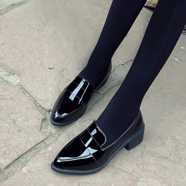 spring autumn women dress shoes patent leather boat shoes retro black oxford pointed toe loafers zapatos mujer 8155n #m220
spring autumn women dress shoes patent leather boat shoes retro black oxford pointed toe loafers zapatos mujer 8155n #m220