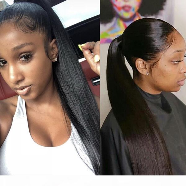 long straight drawstring human hair ponytail natural color remy hairpiece clip in hair extension ponytail for women, Black
long straight drawstring human hair ponytail natural color remy hairpiece clip in hair extension ponytail for women, Black