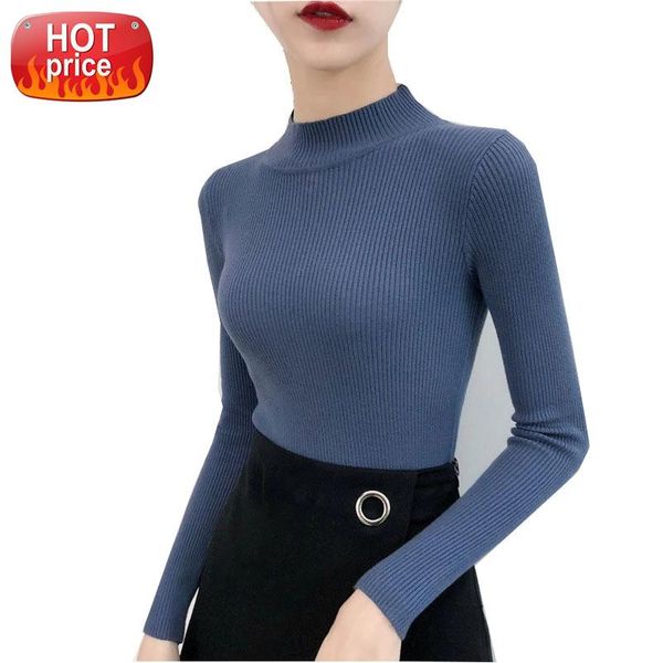 svokor sweater women solid slim half-neckline warm knitwear winter long sleeve turtleneck #he6v, White
svokor sweater women solid slim half-neckline warm knitwear winter long sleeve turtleneck #he6v, White