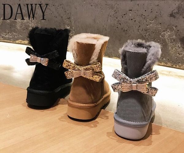 2020 fashion bows real cowhide women's winter woman snow boots mid calf genuine sheepskin women boots women shoes, Black
2020 fashion bows real cowhide women's winter woman snow boots mid calf genuine sheepskin women boots women shoes, Black