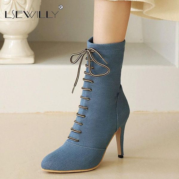 lsewilly womens denim jeans lace up ankle boots punk motorcycle pointy toe warm winter thick shoes side zip plus size 3colors, Black
lsewilly womens denim jeans lace up ankle boots punk motorcycle pointy toe warm winter thick shoes side zip plus size 3colors, Black
