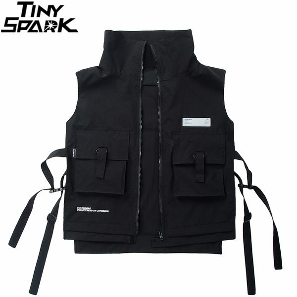 men hip hop combat vest cargo jacket streetwear buckle ribbon tactical bomber waistcoat utility adjustable, Black;white
men hip hop combat vest cargo jacket streetwear buckle ribbon tactical bomber waistcoat utility adjustable, Black;white