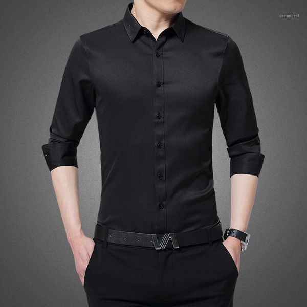 men's dress shirts 2021 long-sleeved shirt male solid work for teenagers fashion thin business shirt1, White;black
men's dress shirts 2021 long-sleeved shirt male solid work for teenagers fashion thin business shirt1, White;black
