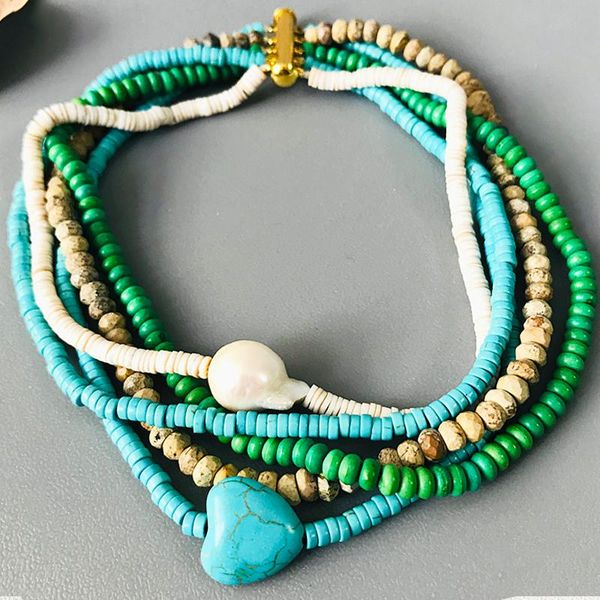 natural stone short necklace blue heart shaped stone baroque pearl handmade women's jewellery 2020 summer new bohemian collier, Golden;silver
natural stone short necklace blue heart shaped stone baroque pearl handmade women's jewellery 2020 summer new bohemian collier, Golden;silver