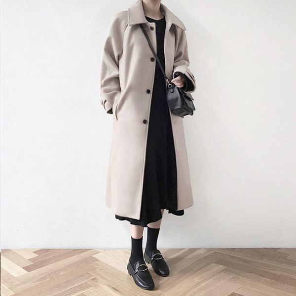 winter thick long woolen jacket 2021 fashion parkas female warm loose turn collar women overcoat solid casual women's wool coats, Black
winter thick long woolen jacket 2021 fashion parkas female warm loose turn collar women overcoat solid casual women's wool coats, Black
