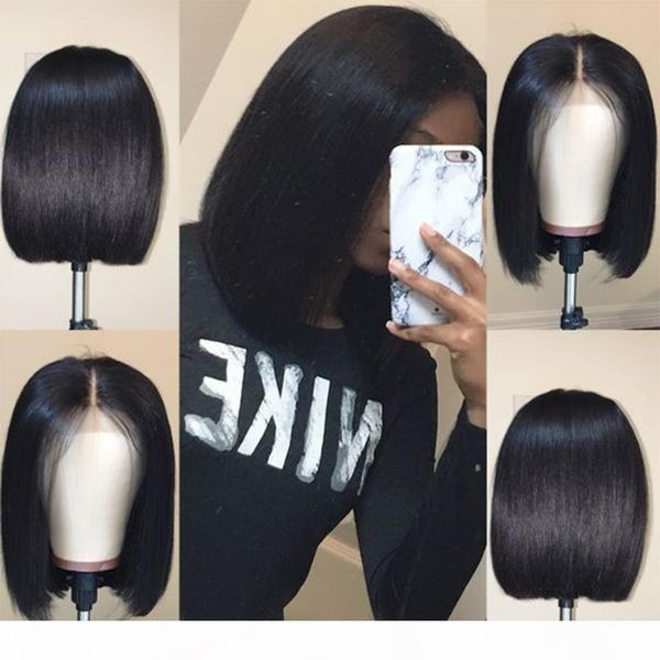lace front human hair wigs for black women brazilian hair short straight wig natural short bob glueless wig middle part combs & straps, Black;brown
lace front human hair wigs for black women brazilian hair short straight wig natural short bob glueless wig middle part combs & straps, Black;brown
