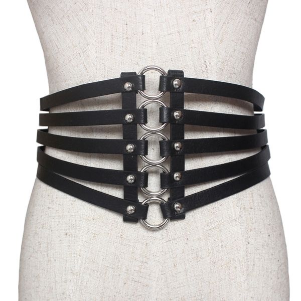 fashion leather belt woman hollow leather wide elastic metal belts for women dress accessories y200501, Black;brown
fashion leather belt woman hollow leather wide elastic metal belts for women dress accessories y200501, Black;brown
