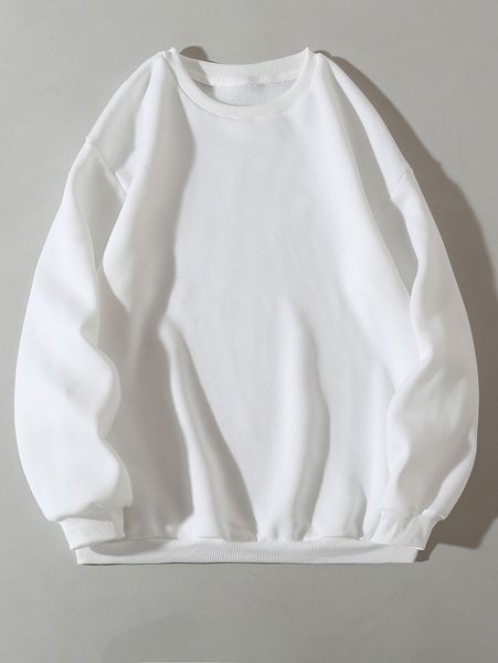 solid drop shoulder sweatshirt k0xm#, White;black
solid drop shoulder sweatshirt k0xm#, White;black