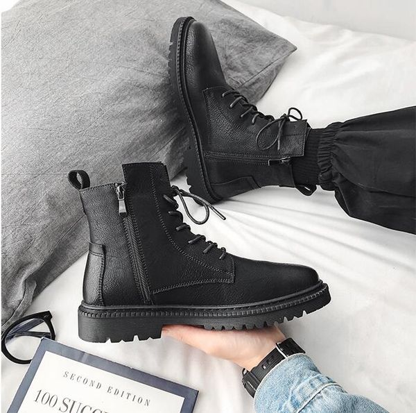 men boots winter lerther botties soft side zipper high cool black mens boot fashion motorcycle style size 40-45 02
men boots winter lerther botties soft side zipper high cool black mens boot fashion motorcycle style size 40-45 02