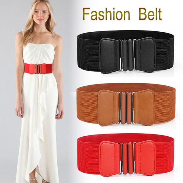 women belt stretch wide waist belts metal buckle leather strap female apparel accessories dress waist summer ceinture femme, Black;brown
women belt stretch wide waist belts metal buckle leather strap female apparel accessories dress waist summer ceinture femme, Black;brown