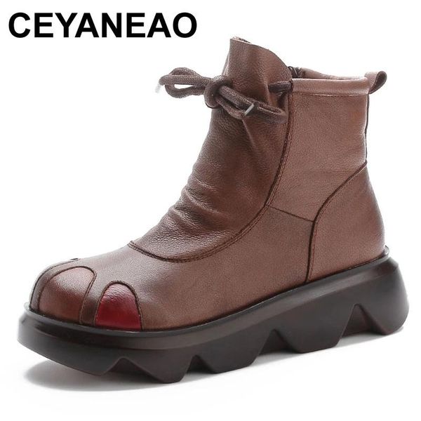 ceyaneao new handmade retro women snow boots winter warm wedge ankle boots women genuine leather platform warm shoes botas mujer, Black
ceyaneao new handmade retro women snow boots winter warm wedge ankle boots women genuine leather platform warm shoes botas mujer, Black