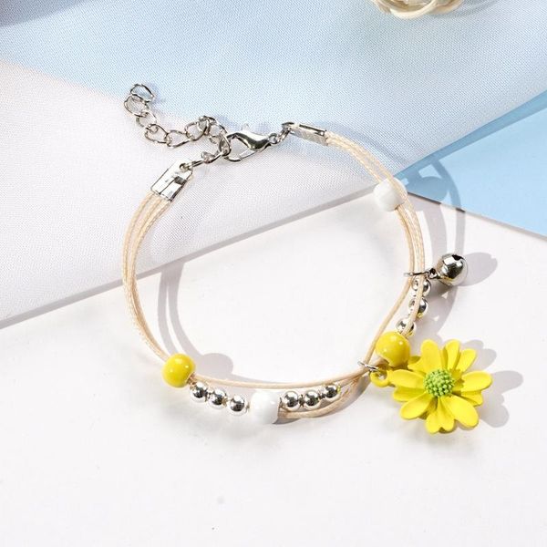 small fresh style ceramic beads daisy bracelet colorful flower pendant bracelet for women fashion accessories, Golden;silver
small fresh style ceramic beads daisy bracelet colorful flower pendant bracelet for women fashion accessories, Golden;silver