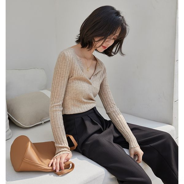 knitwear women's autumn 2020 new knitwear knitwearkorean version of the small new v-neck elastic pit strip show thin long sleeve bottom, White;black
knitwear women's autumn 2020 new knitwear knitwearkorean version of the small new v-neck elastic pit strip show thin long sleeve bottom, White;black