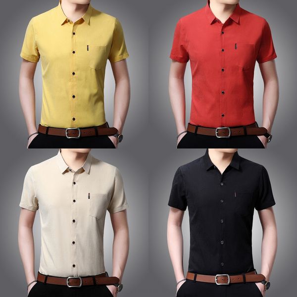 2020 summer men's lapel short sleeve solid color shirt thin easy to wear slim shirt trendy men's casual wear yreta, Blue
2020 summer men's lapel short sleeve solid color shirt thin easy to wear slim shirt trendy men's casual wear yreta, Blue