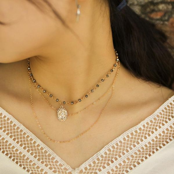 legenstar fashion vintage multi-layered religious cross necklace chain coin pendant necklace chocker jewelry for women, Silver
legenstar fashion vintage multi-layered religious cross necklace chain coin pendant necklace chocker jewelry for women, Silver