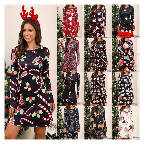womens autumn and winter skinny long sleeve a-line dress comfort christmas printing round neck for party evening short dresses, Black;gray
womens autumn and winter skinny long sleeve a-line dress comfort christmas printing round neck for party evening short dresses, Black;gray