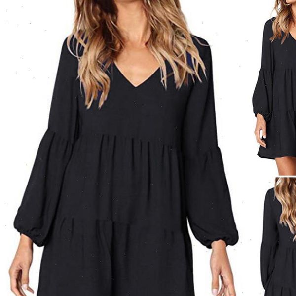 z30 fashion women solid dress lantern long sleeve v neck draped mini dress summer 2021 new ladies loose short dresses beach, Black;gray
z30 fashion women solid dress lantern long sleeve v neck draped mini dress summer 2021 new ladies loose short dresses beach, Black;gray