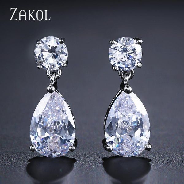 dangle & chandelier zakol fashion white color water drop earrings for women teardrop bridal with cz zirconia fsep045, Silver
dangle & chandelier zakol fashion white color water drop earrings for women teardrop bridal with cz zirconia fsep045, Silver