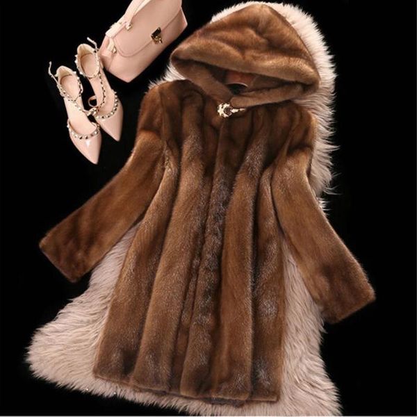 winter warm artificial women's coat imitation fur medium long loose jacket hooded faux fur 4xl 5xl 6xl brown outwear, Black
winter warm artificial women's coat imitation fur medium long loose jacket hooded faux fur 4xl 5xl 6xl brown outwear, Black