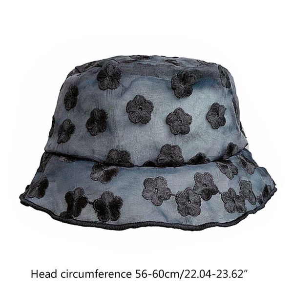 women perspective lace bucket hat floral embroidery hollow out ruffle sun protection solid color foldable fisherman cap, Blue;gray
women perspective lace bucket hat floral embroidery hollow out ruffle sun protection solid color foldable fisherman cap, Blue;gray