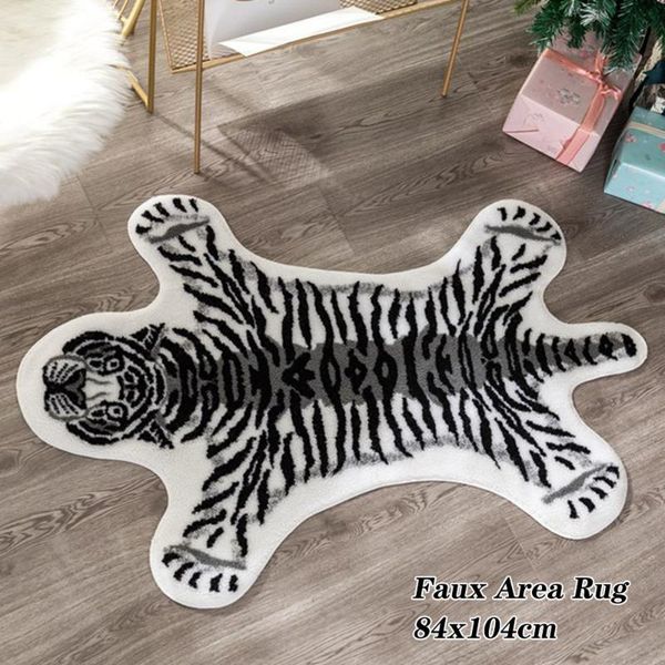soft faux fur imitation white tiger printed carpet animal skins natural shape area rug bedroom mat for living room home decor
soft faux fur imitation white tiger printed carpet animal skins natural shape area rug bedroom mat for living room home decor