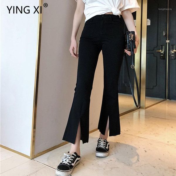 ying xi 20 spring and summer elastic force flare pants solid high waist ankle length kick pleat black women pants1, Black;white
ying xi 20 spring and summer elastic force flare pants solid high waist ankle length kick pleat black women pants1, Black;white
