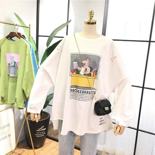 2020 new streetwear oversized cotton t shirt women full sleeve long loose hole tee hip hop maxi cool pullover girls1, White 
2020 new streetwear oversized cotton t shirt women full sleeve long loose hole tee hip hop maxi cool pullover girls1, White