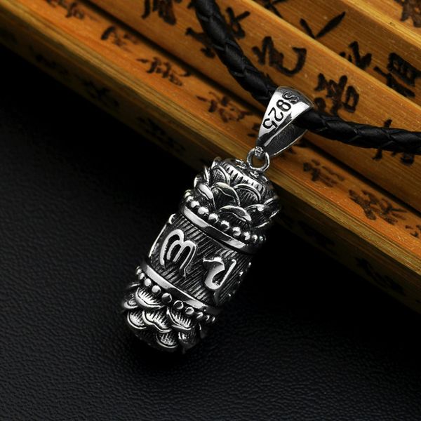 s925 sterling silver six-character mantra cylinder pendant pray safe lucky pendant male female thai silver retro lotus pendant q1113
s925 sterling silver six-character mantra cylinder pendant pray safe lucky pendant male female thai silver retro lotus pendant q1113