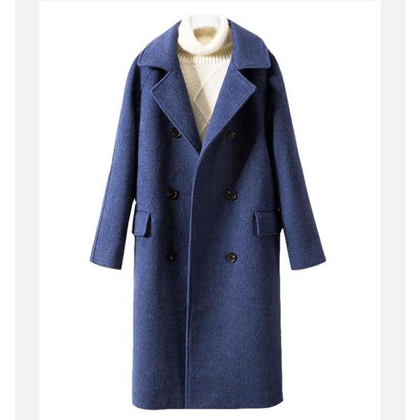 2020 autumn winter new women straight slim thin double-breasted wool coat female long thick smog blue woolen jacket 5xl outwear1, Black
2020 autumn winter new women straight slim thin double-breasted wool coat female long thick smog blue woolen jacket 5xl outwear1, Black