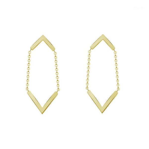 stainless steel long chain with double chevron v statement earrings for women charm jewelry gold filled boucle d'oreille bijoux1, Silver
stainless steel long chain with double chevron v statement earrings for women charm jewelry gold filled boucle d'oreille bijoux1, Silver