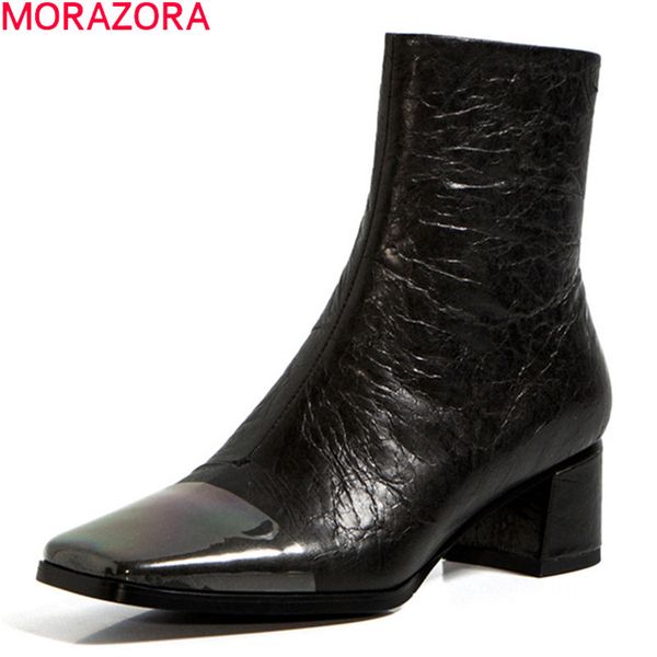 morazora 2020 women genuine leather med heels square toe solid color ladies shoes autumn winter ankle boots q1104, Black
morazora 2020 women genuine leather med heels square toe solid color ladies shoes autumn winter ankle boots q1104, Black