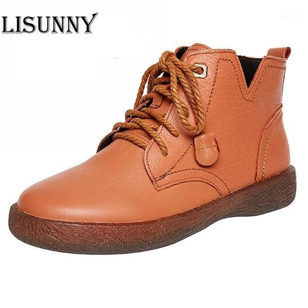 boots woman ankle 2021 spring/autumn women's genuine leather shoes female flat with platform lace-up causal boats mujer1, Black
boots woman ankle 2021 spring/autumn women's genuine leather shoes female flat with platform lace-up causal boats mujer1, Black