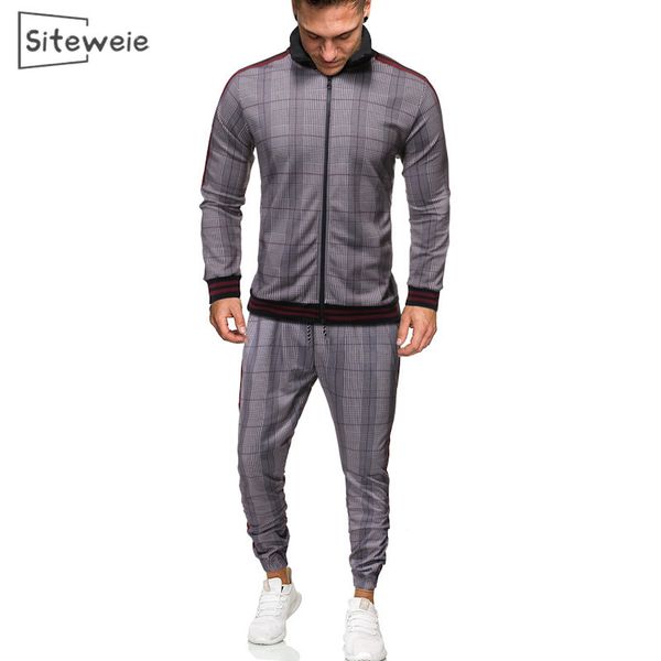 siteweie tracksuit men spring autumn sportswear casual 2 piece sets men plaid outdoor sport clothing men's jacket pants set l416 201204, Gray
siteweie tracksuit men spring autumn sportswear casual 2 piece sets men plaid outdoor sport clothing men's jacket pants set l416 201204, Gray