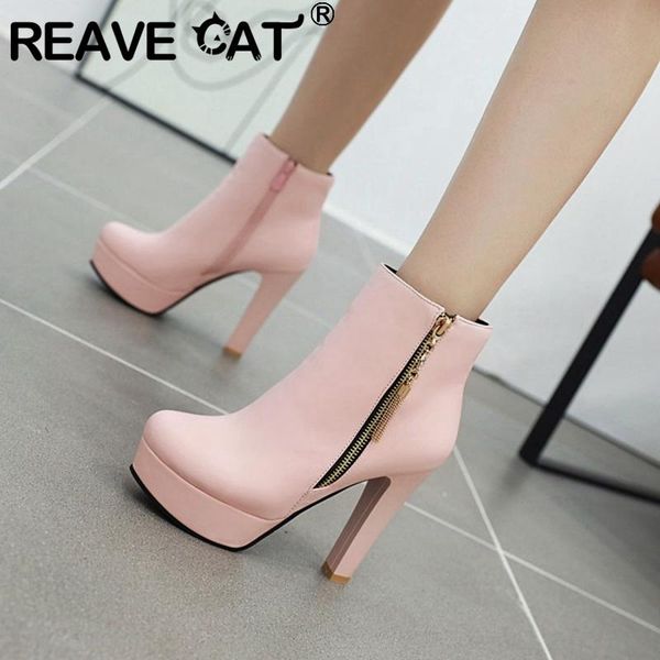 reave cat new 2021 women ankle boots round toe platform 11.5cm high square heels zip simple classic spring big size 34-43 b2165, Black
reave cat new 2021 women ankle boots round toe platform 11.5cm high square heels zip simple classic spring big size 34-43 b2165, Black