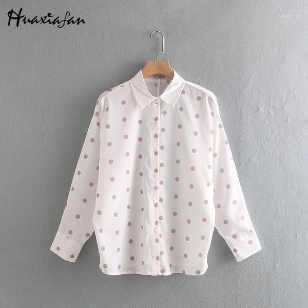 huaxiafan women blouse sweet shirt dots print blouse long sleeve turn down collar button female loose shirts office lady 1, White 
huaxiafan women blouse sweet shirt dots print blouse long sleeve turn down collar button female loose shirts office lady 1, White